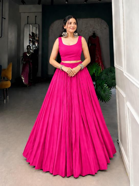 Navratri New REYON Pink Bollywood style lehenga choli suppliers in Hyderabad